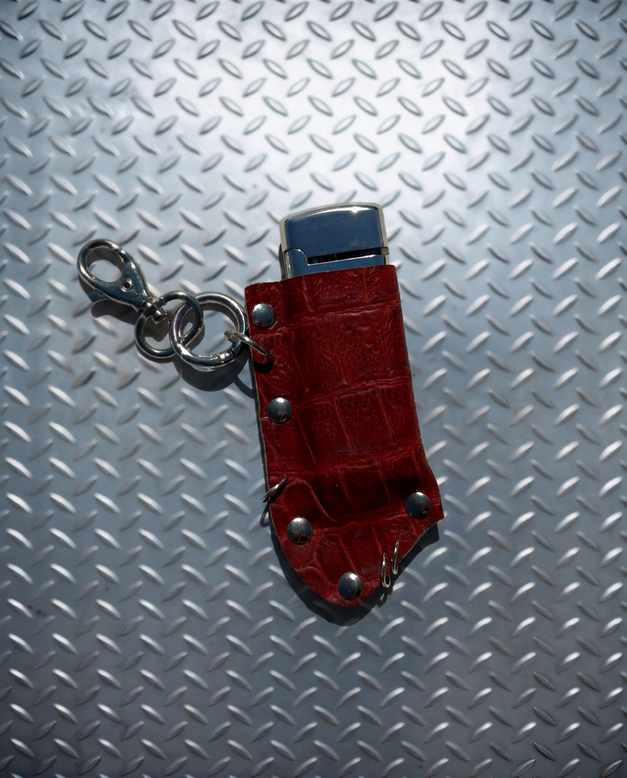 Red croc embossed lighter case